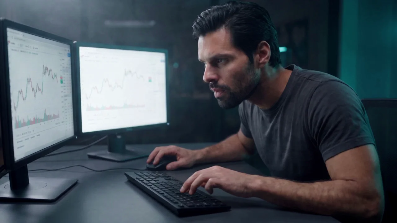 A trader at his desk